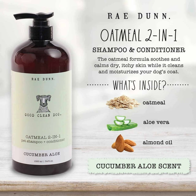 Rae Dunn "Good Clean Dog." Oatmeal  2-IN-1 Pet Shampoo and Conditioner