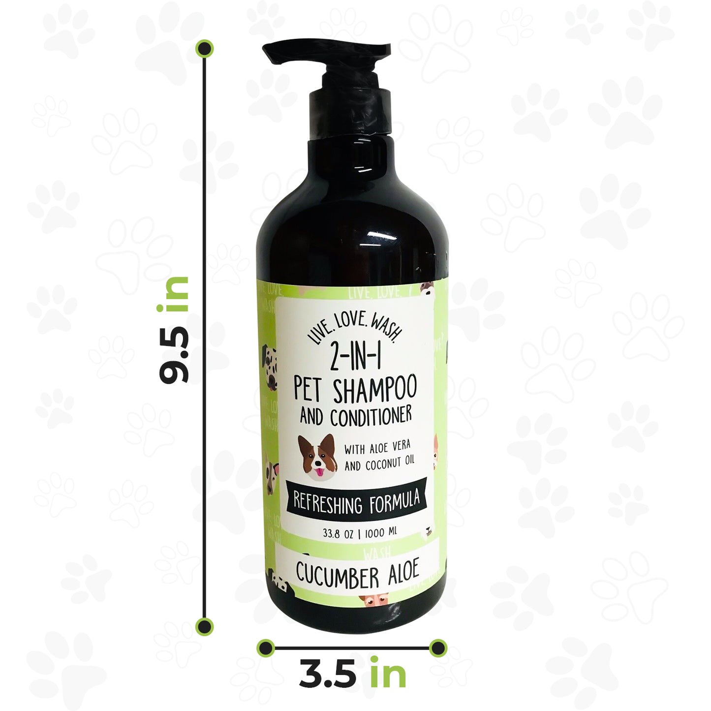 Precious Tails Live. Love. Wash. 2-in-1 Pet Shampoo & Conditioner, Cleanse, Conditions, Detangles, and Moisturizes, 1000ml