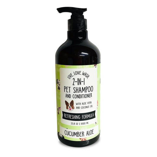 Precious Tails Live. Love. Wash. 2-in-1 Pet Shampoo & Conditioner, Cleanse, Conditions, Detangles, and Moisturizes, 1000ml