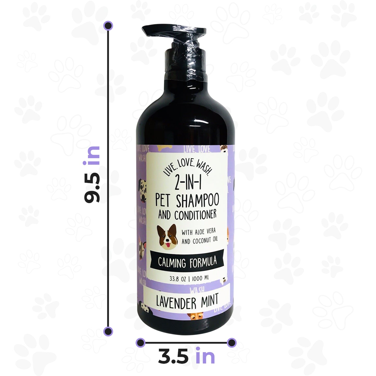 Precious Tails Live. Love. Wash. 2-in-1 Pet Shampoo & Conditioner, Cleanse, Conditions, Detangles, and Moisturizes, 1000ml