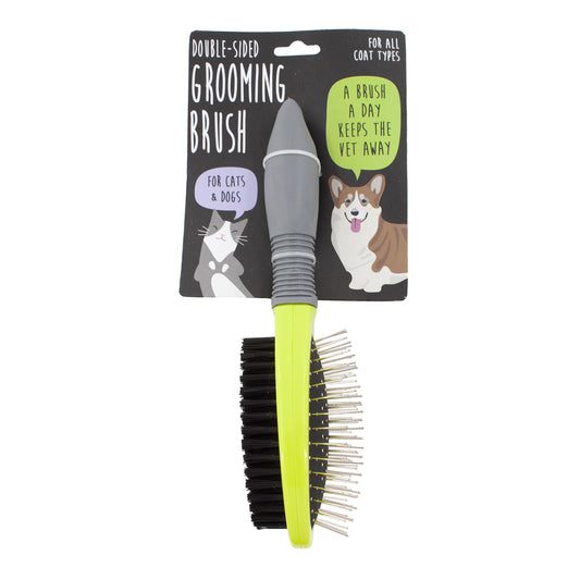 Precious Tails Dog Brush, Cat Brush, Pet Detangling Grooming Brush for Hair Removal of Pets, Double Sided Soft Bristles Slicker Brush