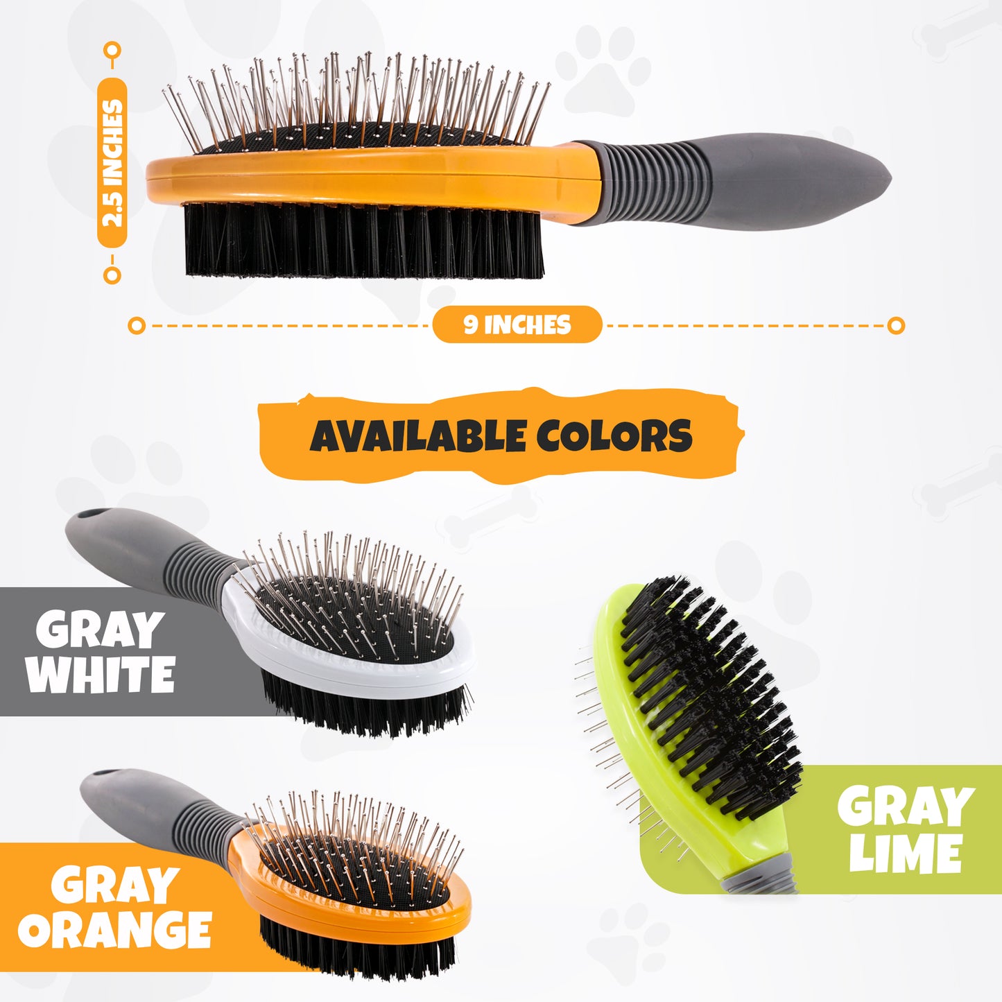 Precious Tails Dog Brush, Cat Brush, Pet Detangling Grooming Brush for Hair Removal of Pets, Double Sided Soft Bristles Slicker Brush