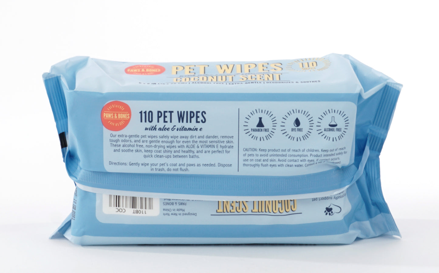 Precious Tails 110pc. Pet Wipes for Dogs, Dog Grooming Wipes, Puppy Wipes for Cleaning Deodorizing Paws, Butt, Body Extra Gentle with Aloe & Vitamin E.