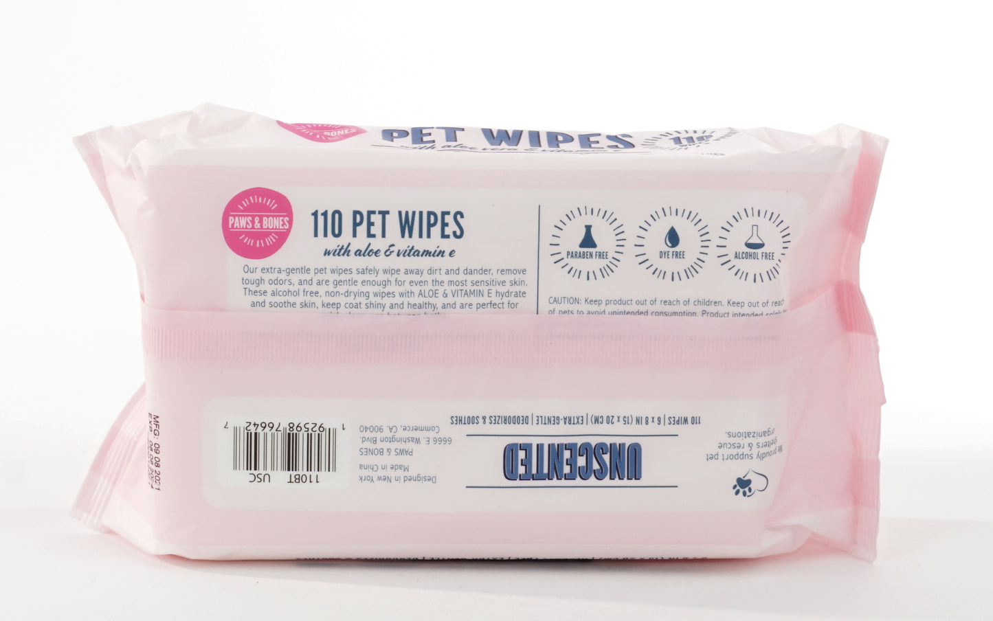 Precious Tails 110pc. Pet Wipes for Dogs, Dog Grooming Wipes, Puppy Wipes for Cleaning Deodorizing Paws, Butt, Body Extra Gentle with Aloe & Vitamin E.