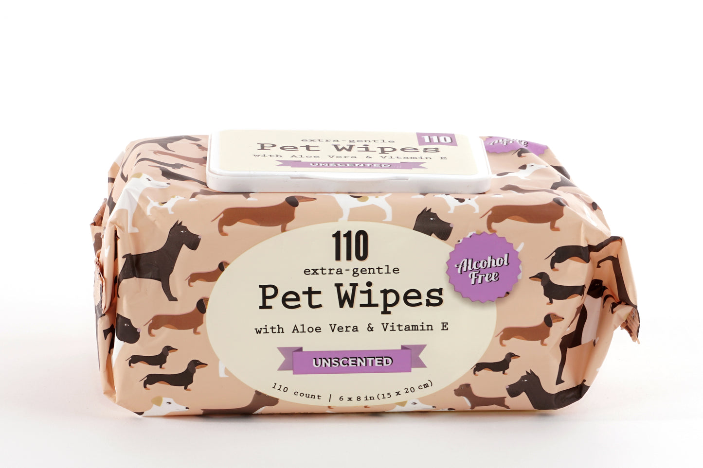 Precious Tails 110pc. Pet Wipes for Dogs, Dog Grooming Wipes, Puppy Wipes for Cleaning Deodorizing Paws, Butt, Body,  Unscented with Aloe Vera and Vitamin E