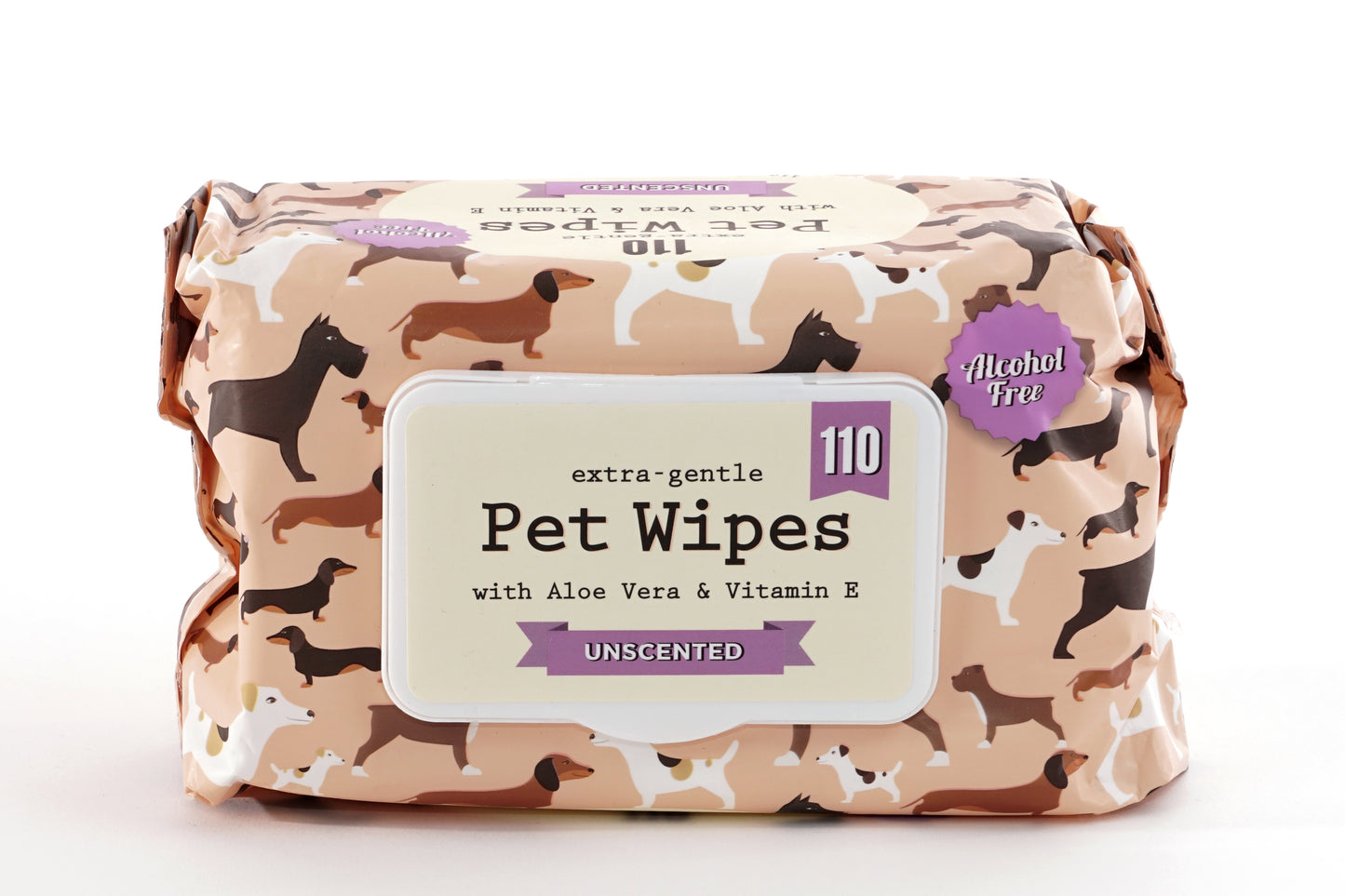 Precious Tails 110pc. Pet Wipes for Dogs, Dog Grooming Wipes, Puppy Wipes for Cleaning Deodorizing Paws, Butt, Body,  Unscented with Aloe Vera and Vitamin E