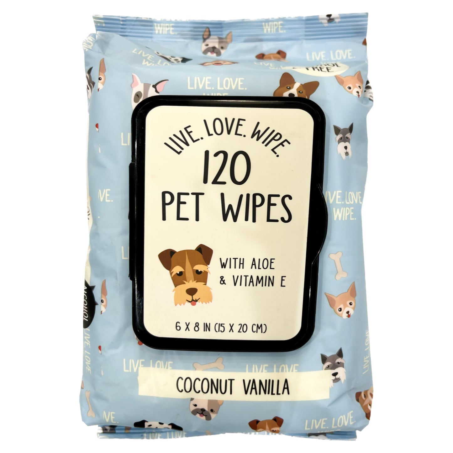 Precious Tails 120pc. Pet Wipes for Dogs, Dog Grooming Wipes, Puppy Wipes for Cleaning Deodorizing Paws, Butt, Body, Live. Love. Scented Wipe