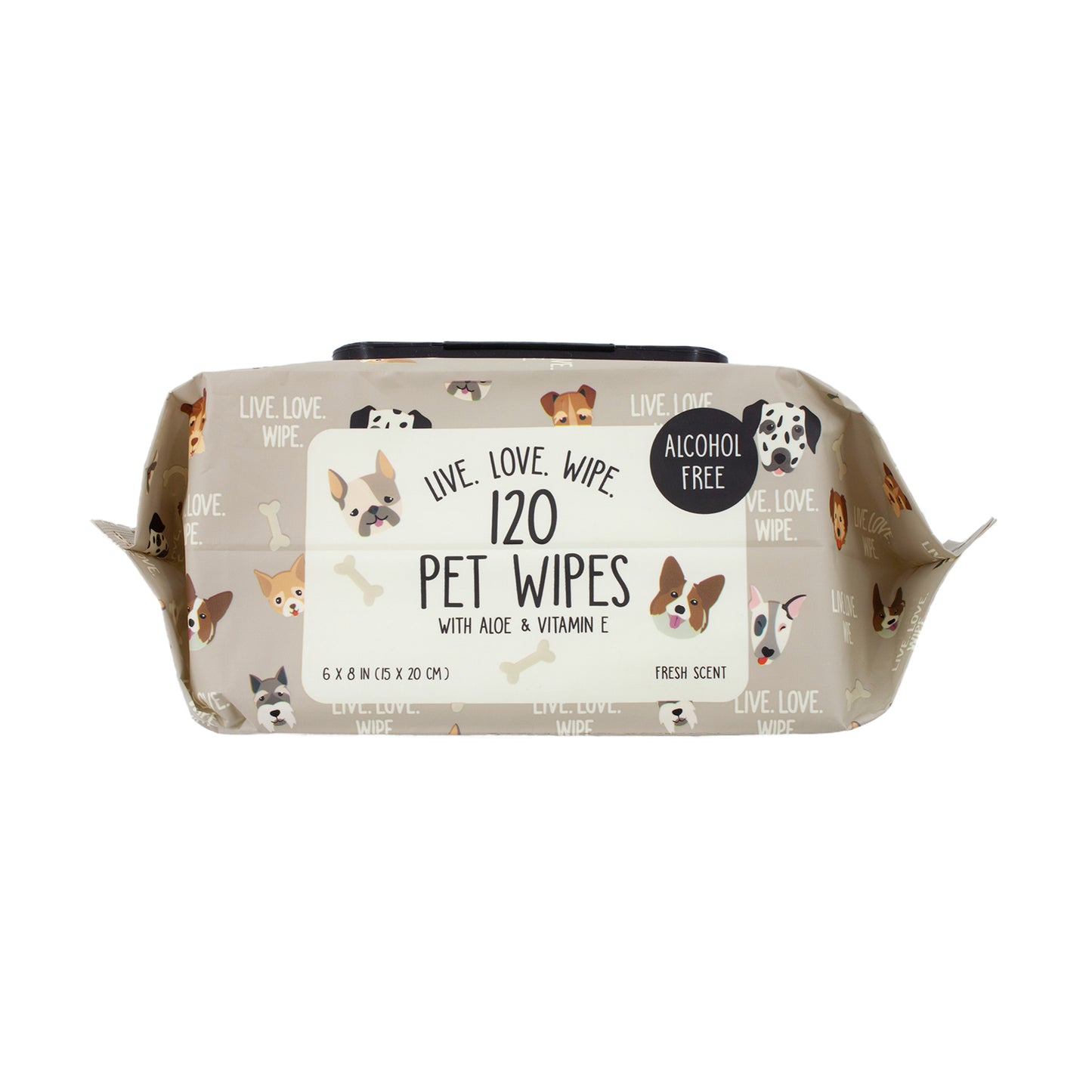 Precious Tails 120pc. Pet Wipes for Dogs, Dog Grooming Wipes, Puppy Wipes for Cleaning Deodorizing Paws, Butt, Body, Live. Love. Scented Wipe