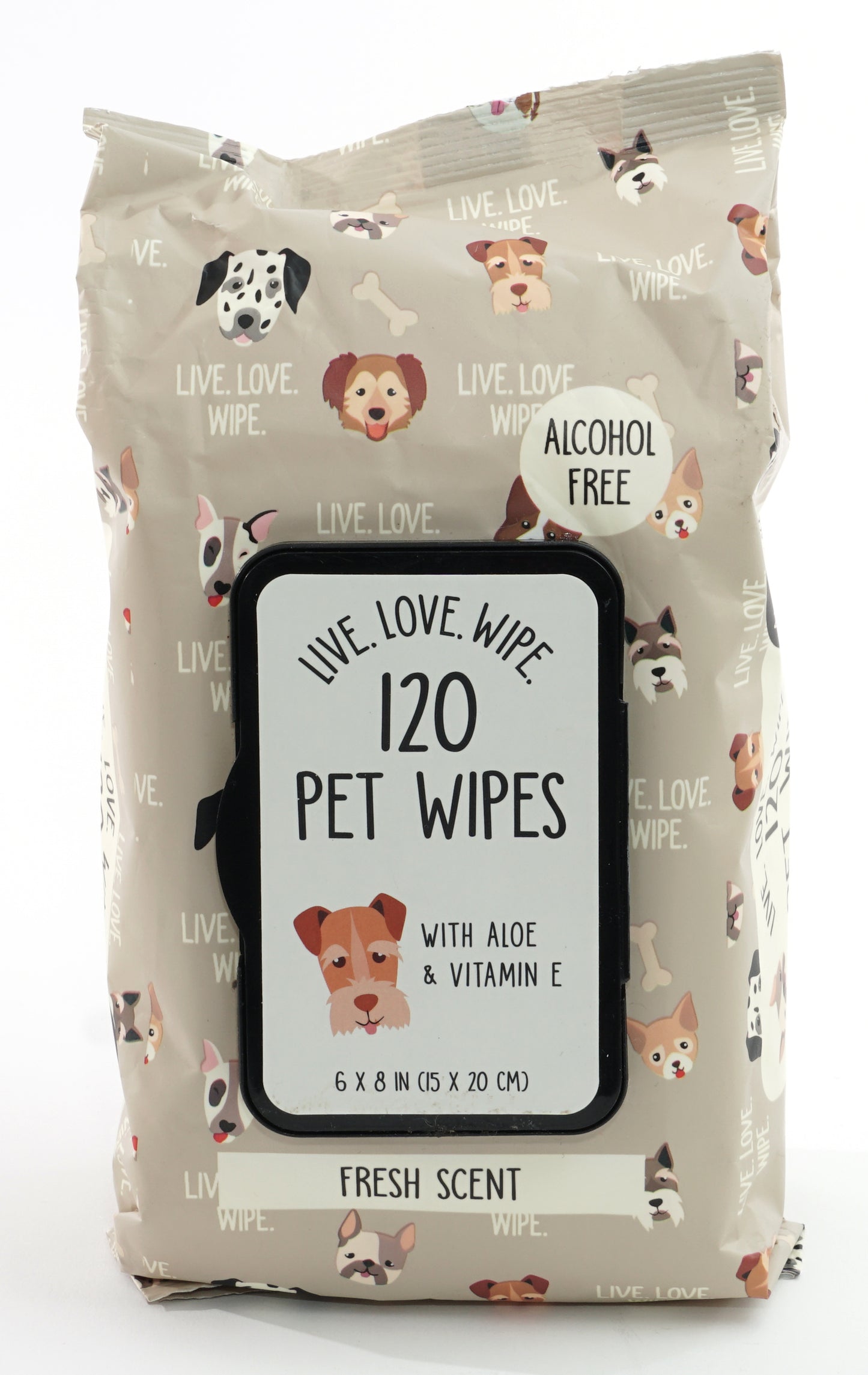 Precious Tails 120pc. Pet Wipes for Dogs, Dog Grooming Wipes, Puppy Wipes for Cleaning Deodorizing Paws, Butt, Body, Live. Love. Scented Wipe