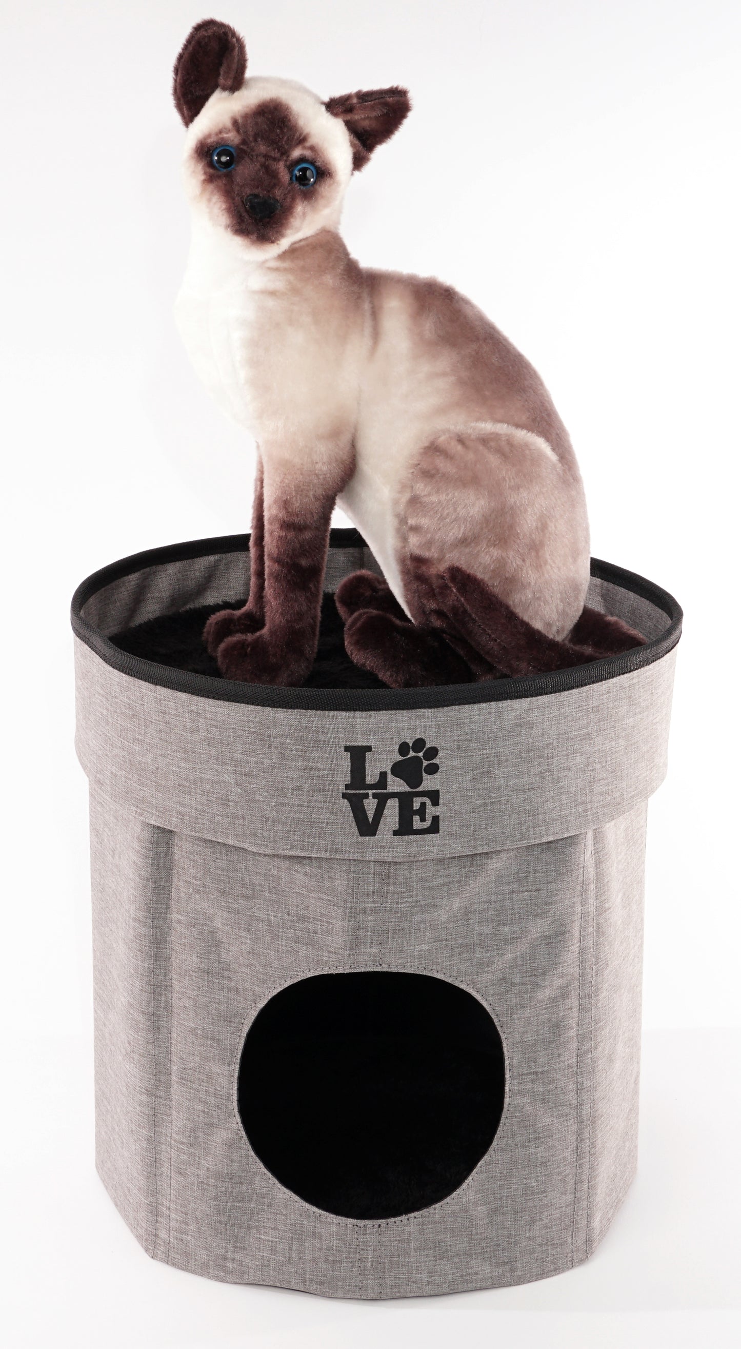 Home Base 2-Tier Cat Bed for Indoor Cats, Collapsible Cat Cave, Cat Condo Cubes Hideaway, Pet House