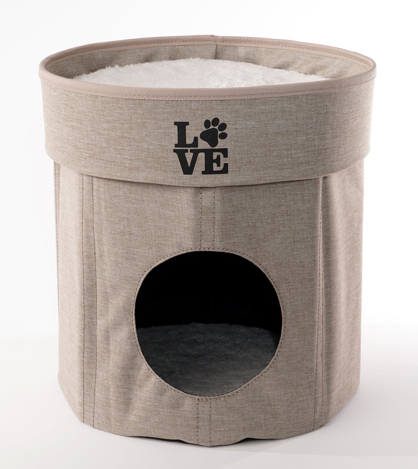 Home Base 2-Tier Cat Bed for Indoor Cats, Collapsible Cat Cave, Cat Condo Cubes Hideaway, Pet House