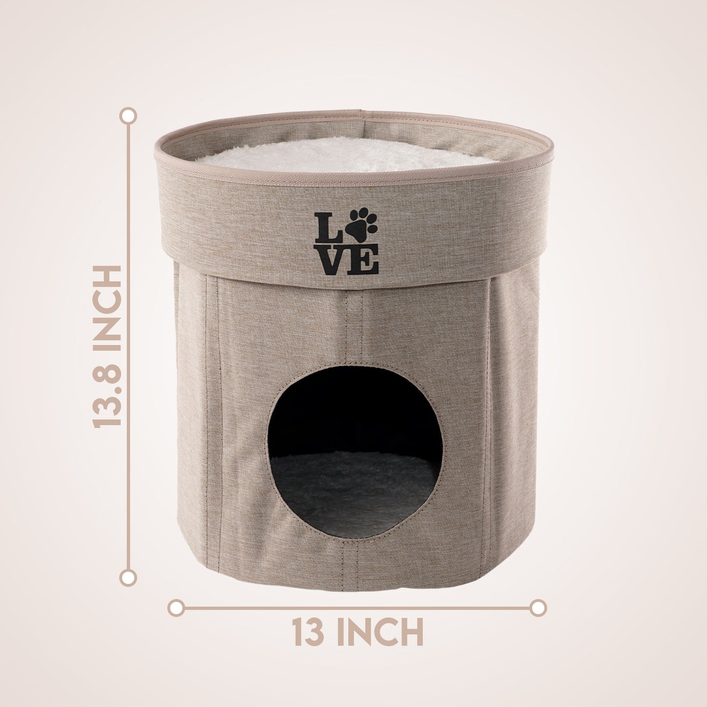 Home Base 2-Tier Cat Bed for Indoor Cats, Collapsible Cat Cave, Cat Condo Cubes Hideaway, Pet House