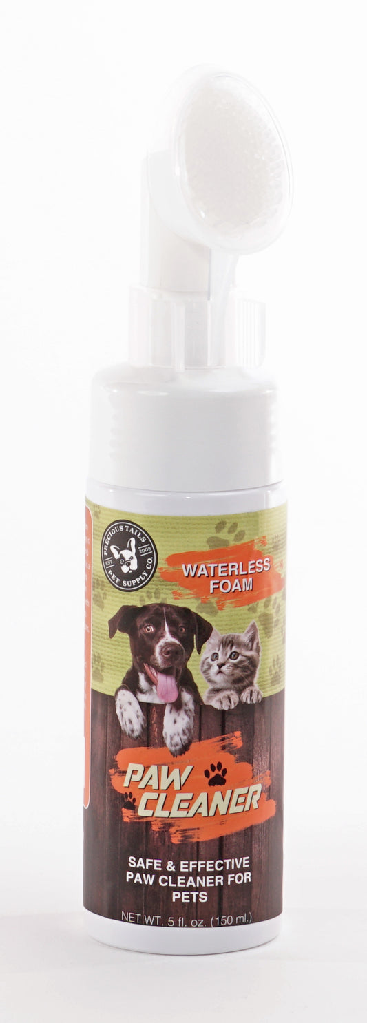 Precious Tails Waterless Foaming Paw Cleaner, Cleanser with Silicone Brush for Pet Grooming for Dogs and Cats, No Rinse