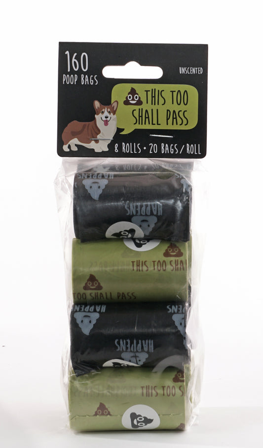 Precious Tails Dog Poop Bags, Biodegradable Humorous Pet Waste Bags Refills in Rolls, Leak-Proof, Durable, 160 ct