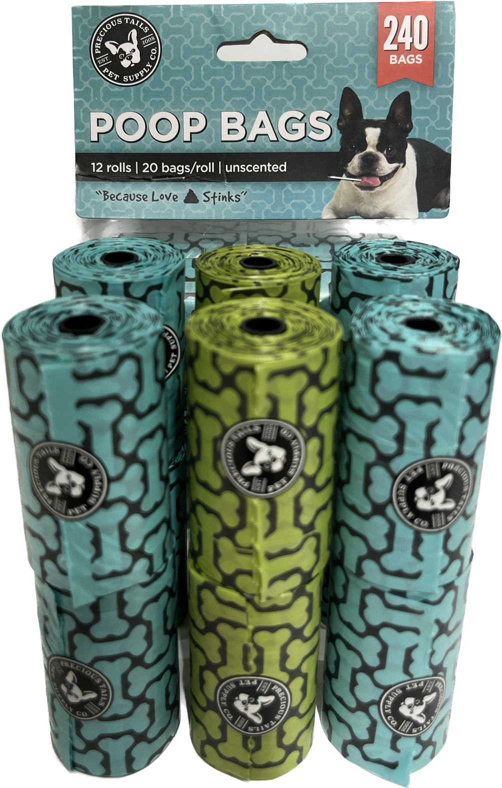 Precious Tails Dog Poop Bags, Leak-Proof Pet Waste Bag Rolls Refills for Dog, 160 ct