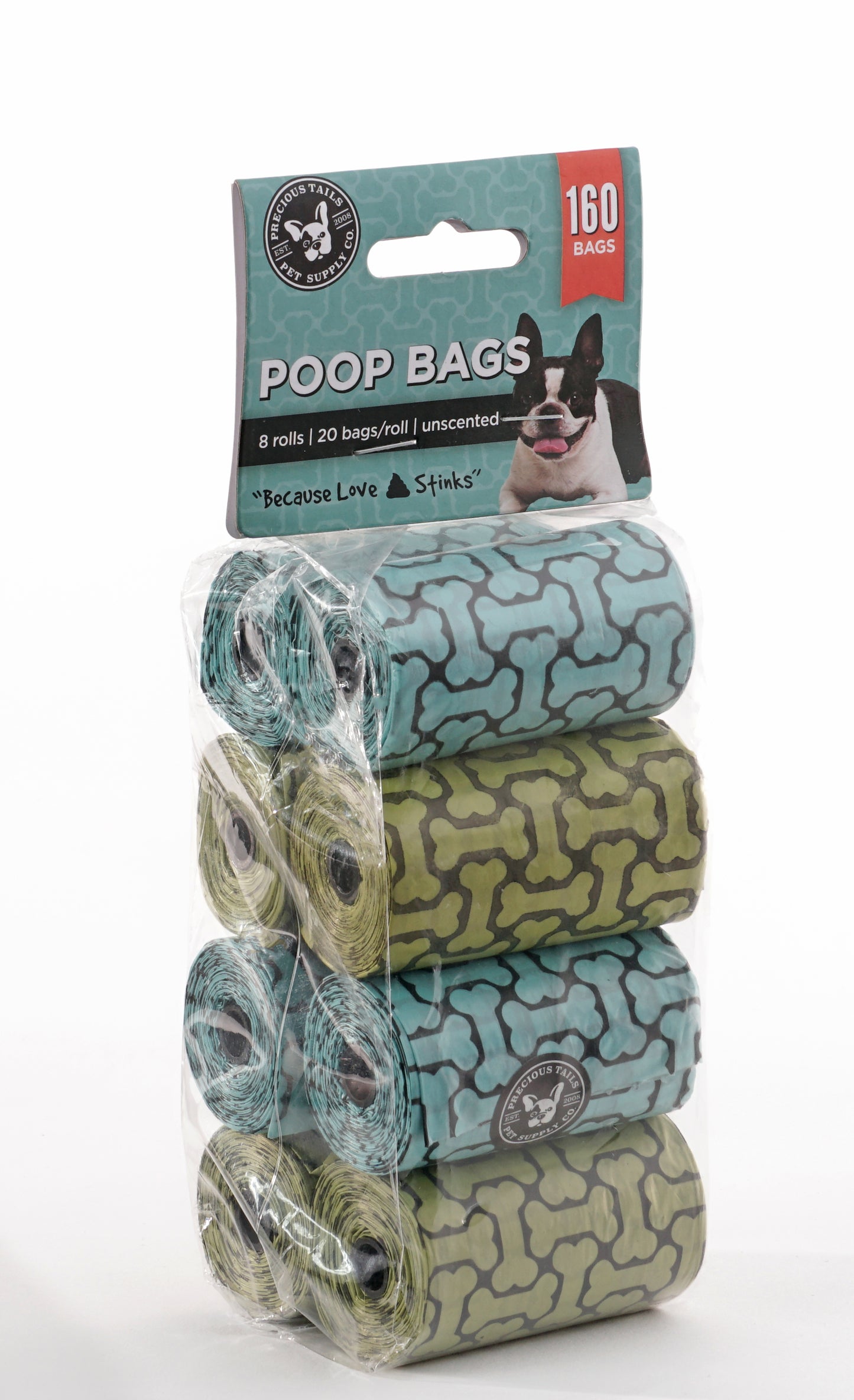 Precious Tails Dog Poop Bags, Leak-Proof Pet Waste Bag Rolls Refills for Dog, 160 ct