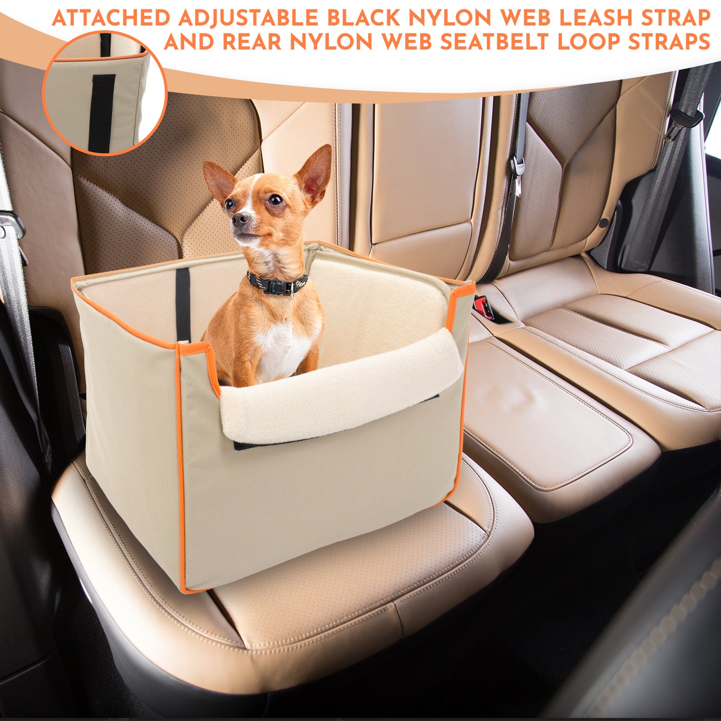 Co-Pilot Pet Car Seat  -  Collapsible and Foldable Booster Car Seats for Small - Medium Sized Dogs