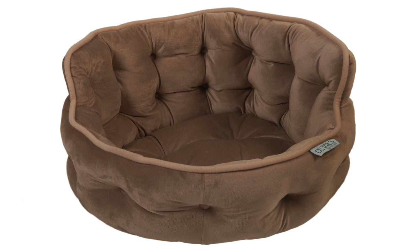 Details Round Cuddler Pet Bed, Dog Bed for Small Dogs and Cats, Ultra Plush Mini Tufted Velvet