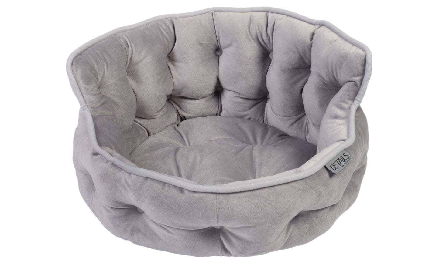 Details Round Cuddler Pet Bed, Dog Bed for Small Dogs and Cats, Ultra Plush Mini Tufted Velvet