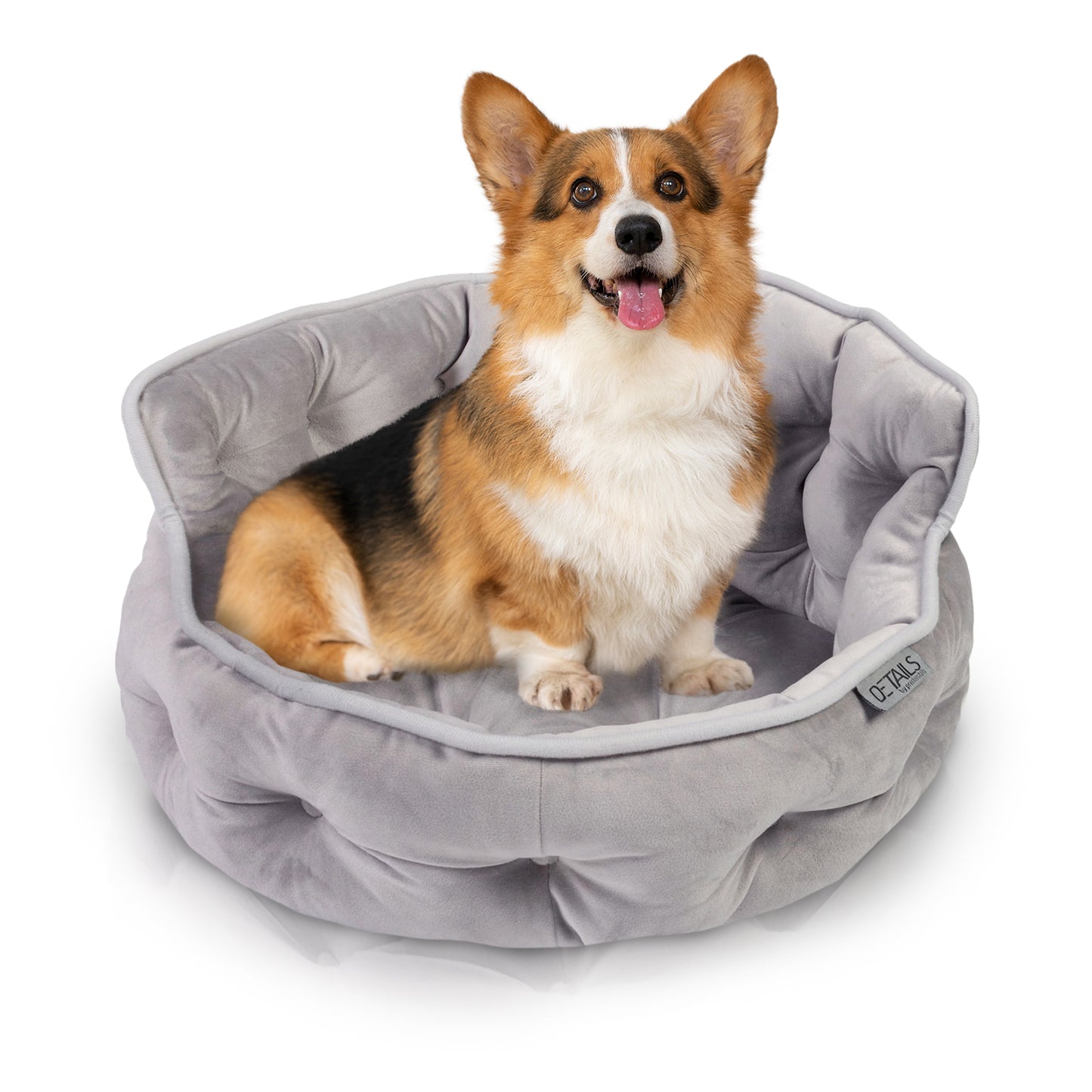 Details Round Cuddler Pet Bed, Dog Bed for Small Dogs and Cats, Ultra Plush Mini Tufted Velvet