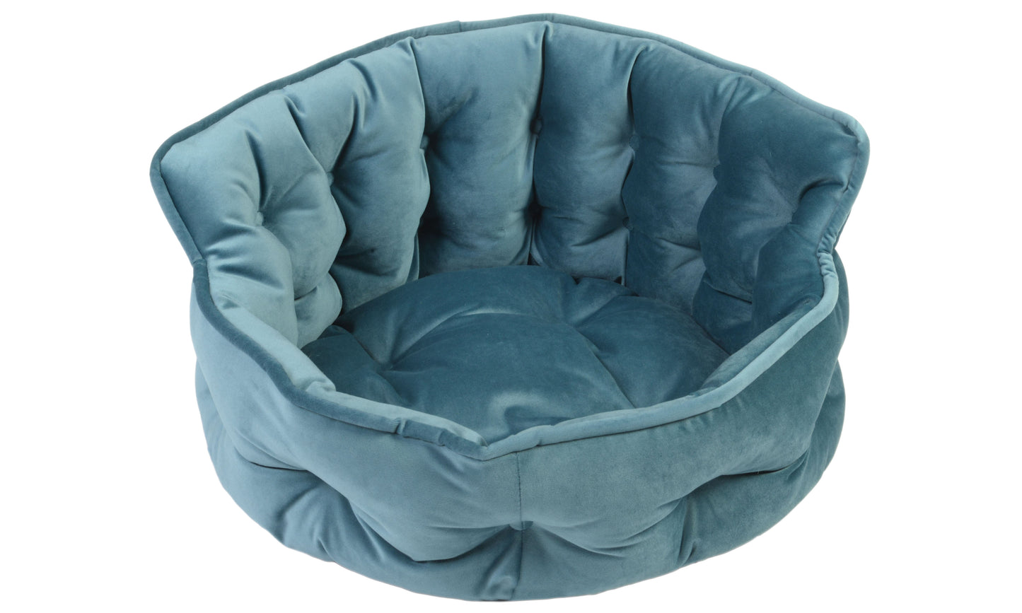 Details Round Cuddler Pet Bed, Dog Bed for Small Dogs and Cats, Ultra Plush Mini Tufted Velvet