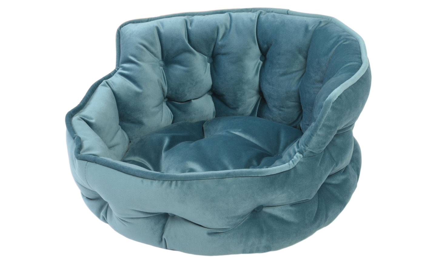 Details Round Cuddler Pet Bed, Dog Bed for Small Dogs and Cats, Ultra Plush Mini Tufted Velvet