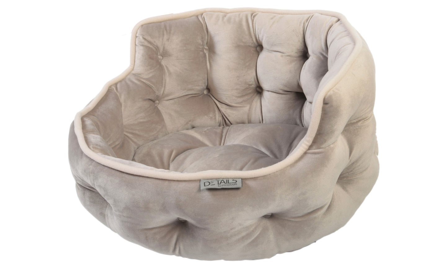 Details Round Cuddler Pet Bed, Dog Bed for Small Dogs and Cats, Ultra Plush Mini Tufted Velvet