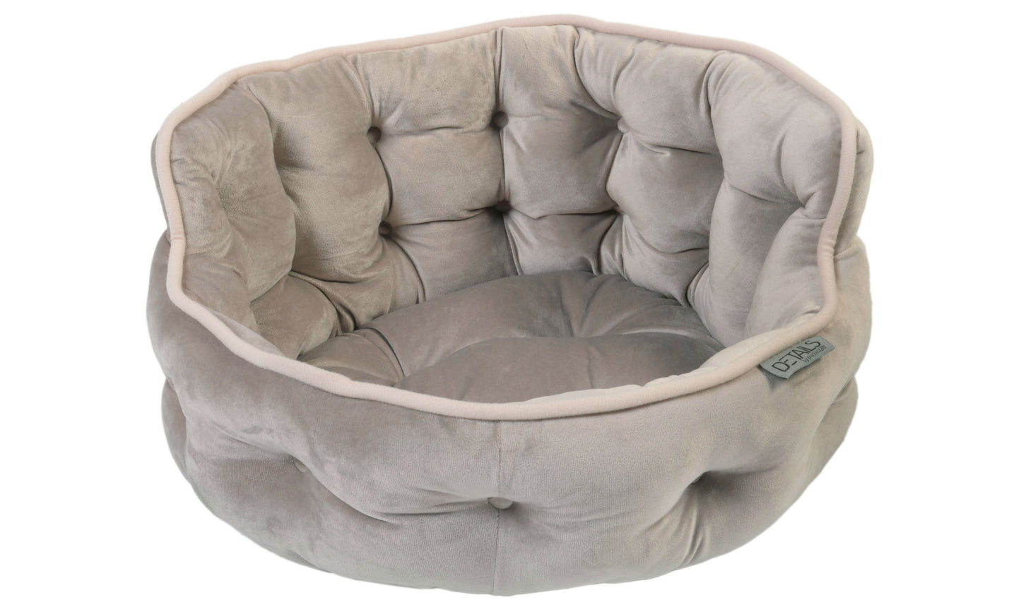 Details Round Cuddler Pet Bed, Dog Bed for Small Dogs and Cats, Ultra Plush Mini Tufted Velvet