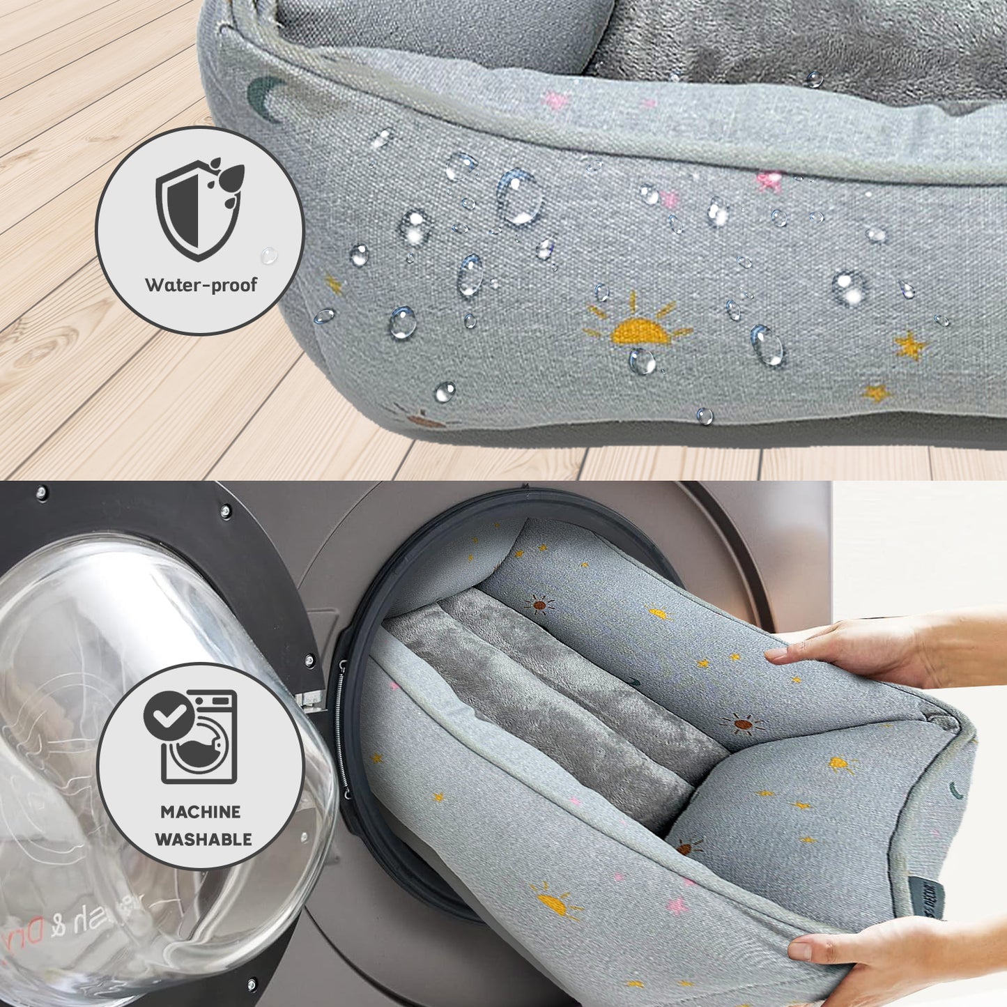 Paws and Décor Celestial Cuddler - Ultra-Plush, Comfort Printed Pet Bed for Dogs and Cats - Cozy, Durable, and Luxurious Sleep Space with Stellar Design