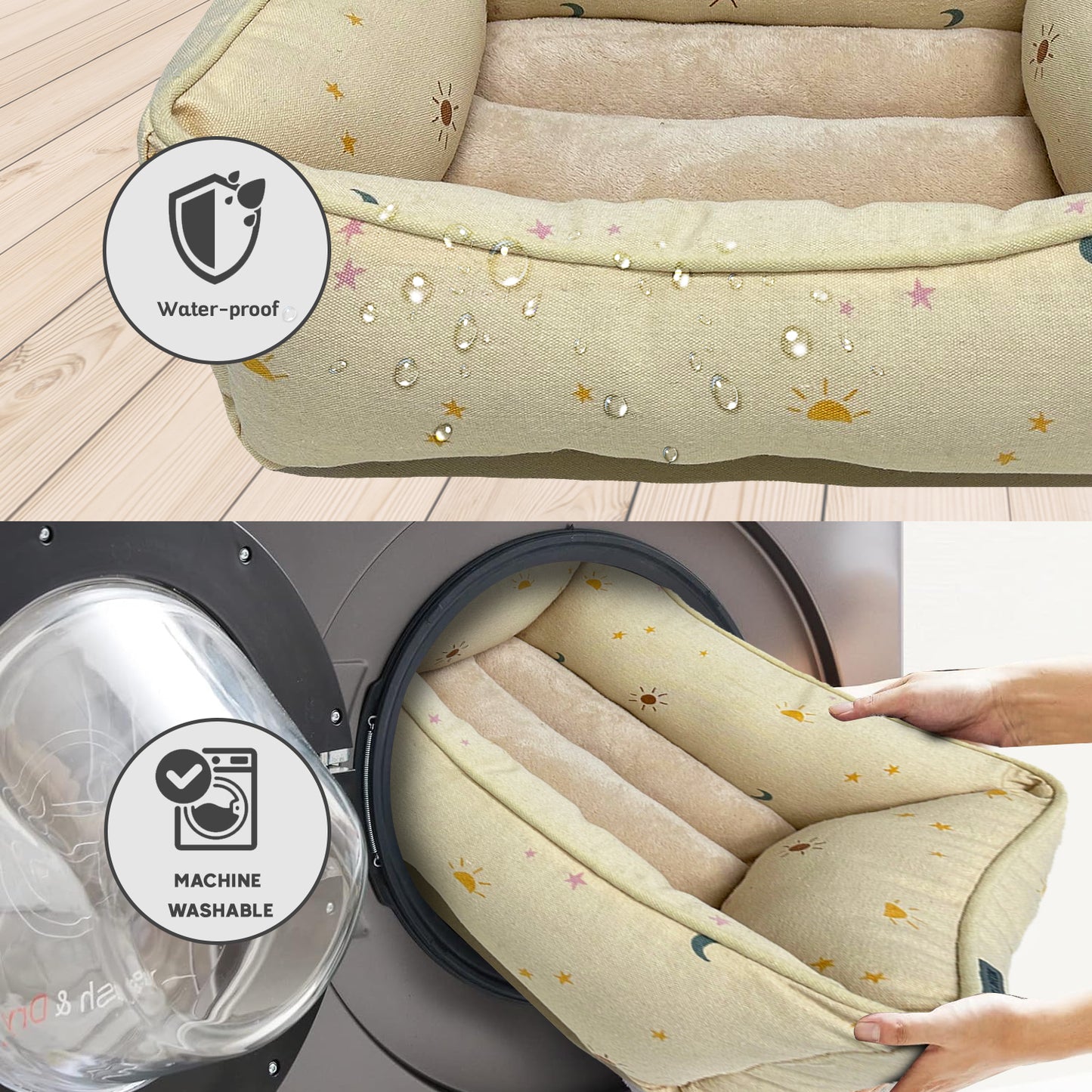 Paws and Décor Celestial Cuddler - Ultra-Plush, Comfort Printed Pet Bed for Dogs and Cats - Cozy, Durable, and Luxurious Sleep Space with Stellar Design