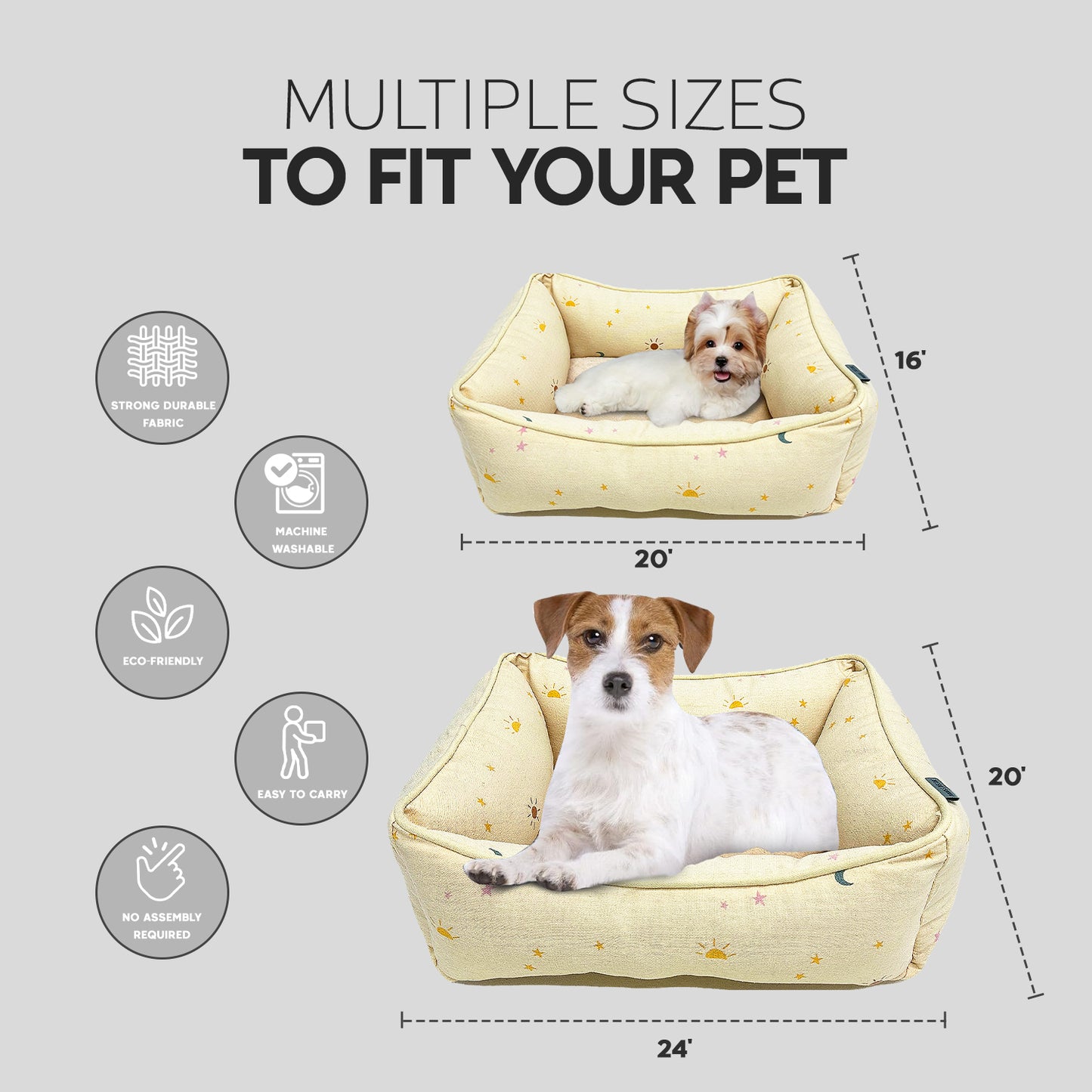 Paws and Décor Celestial Cuddler - Ultra-Plush, Comfort Printed Pet Bed for Dogs and Cats - Cozy, Durable, and Luxurious Sleep Space with Stellar Design