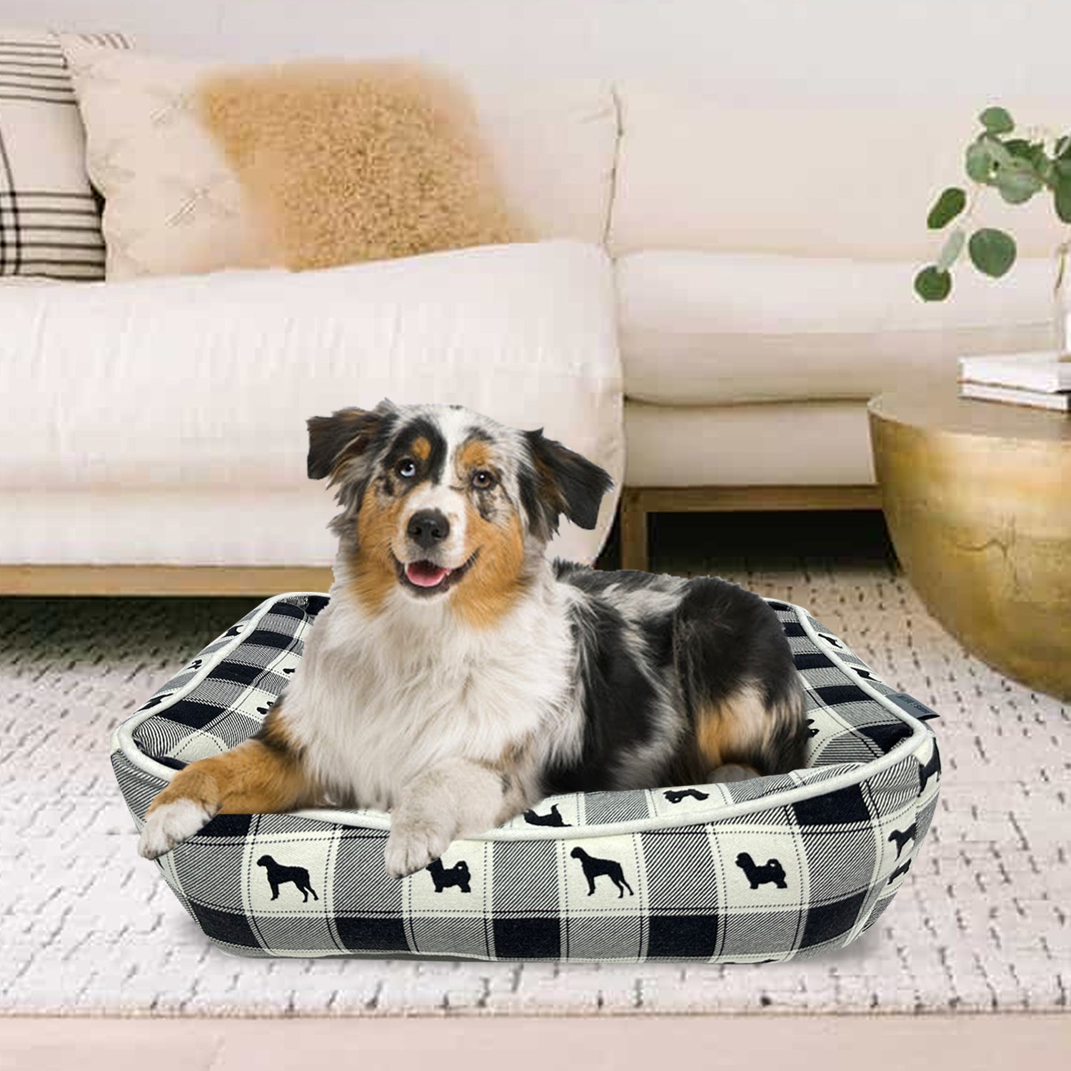 Plaid Dog Cuddler Bed Dogs Cuddler Pet Bed Plaid Dog Bed