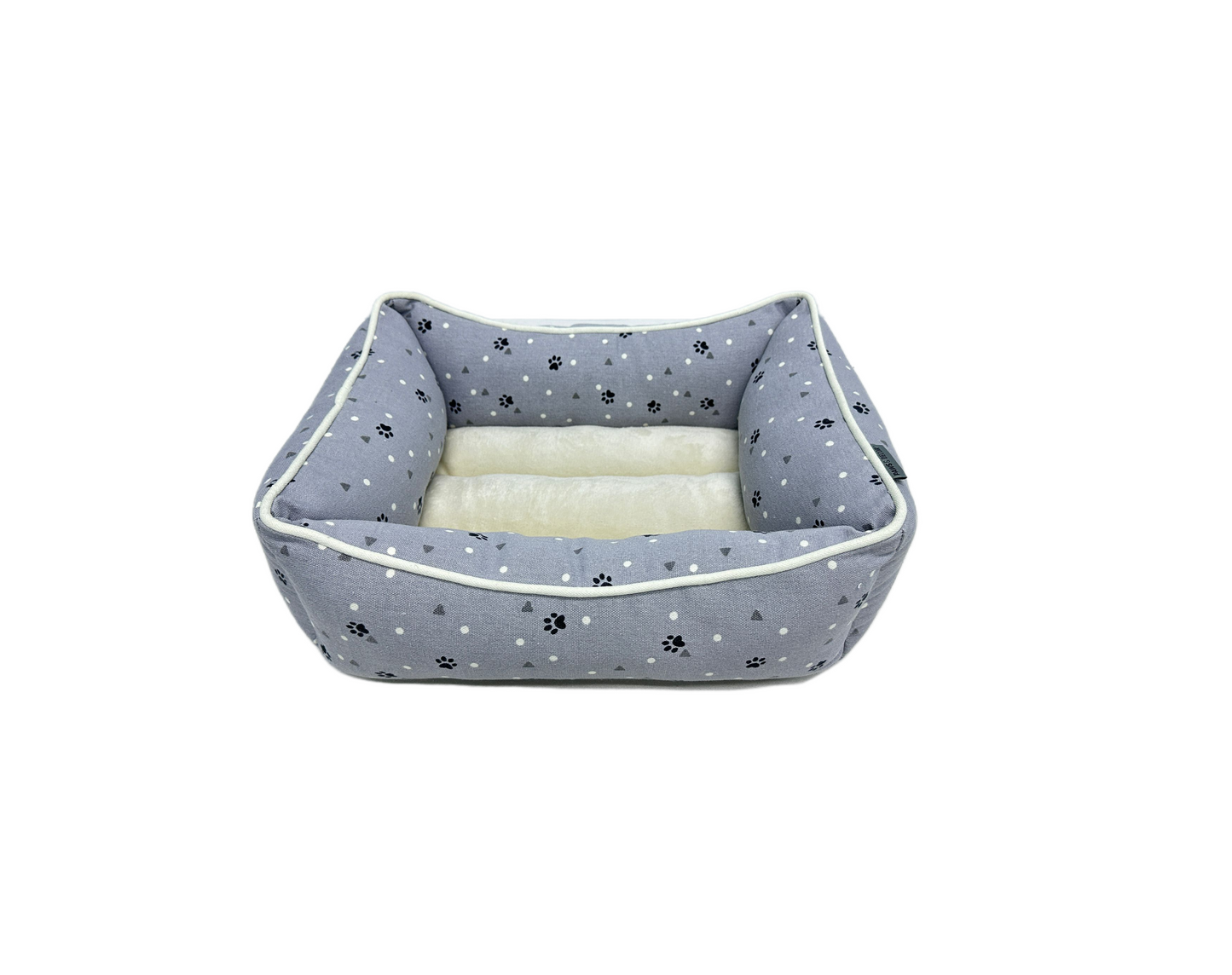 Paws and Décor All Over Paws and Dots Cuddler - Ultra-Plush, Comfort Printed Pet Bed for Dogs and Cats - Cozy, Durable, and Luxurious Sleep Space with Stellar Design