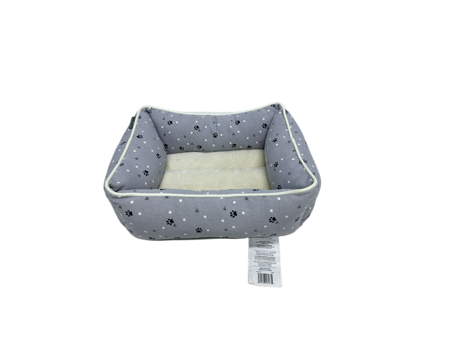 Paws and Décor All Over Paws and Dots Cuddler - Ultra-Plush, Comfort Printed Pet Bed for Dogs and Cats - Cozy, Durable, and Luxurious Sleep Space with Stellar Design