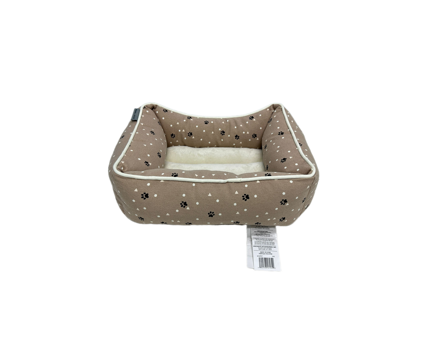 Paws and Décor All Over Paws and Dots Cuddler - Ultra-Plush, Comfort Printed Pet Bed for Dogs and Cats - Cozy, Durable, and Luxurious Sleep Space with Stellar Design