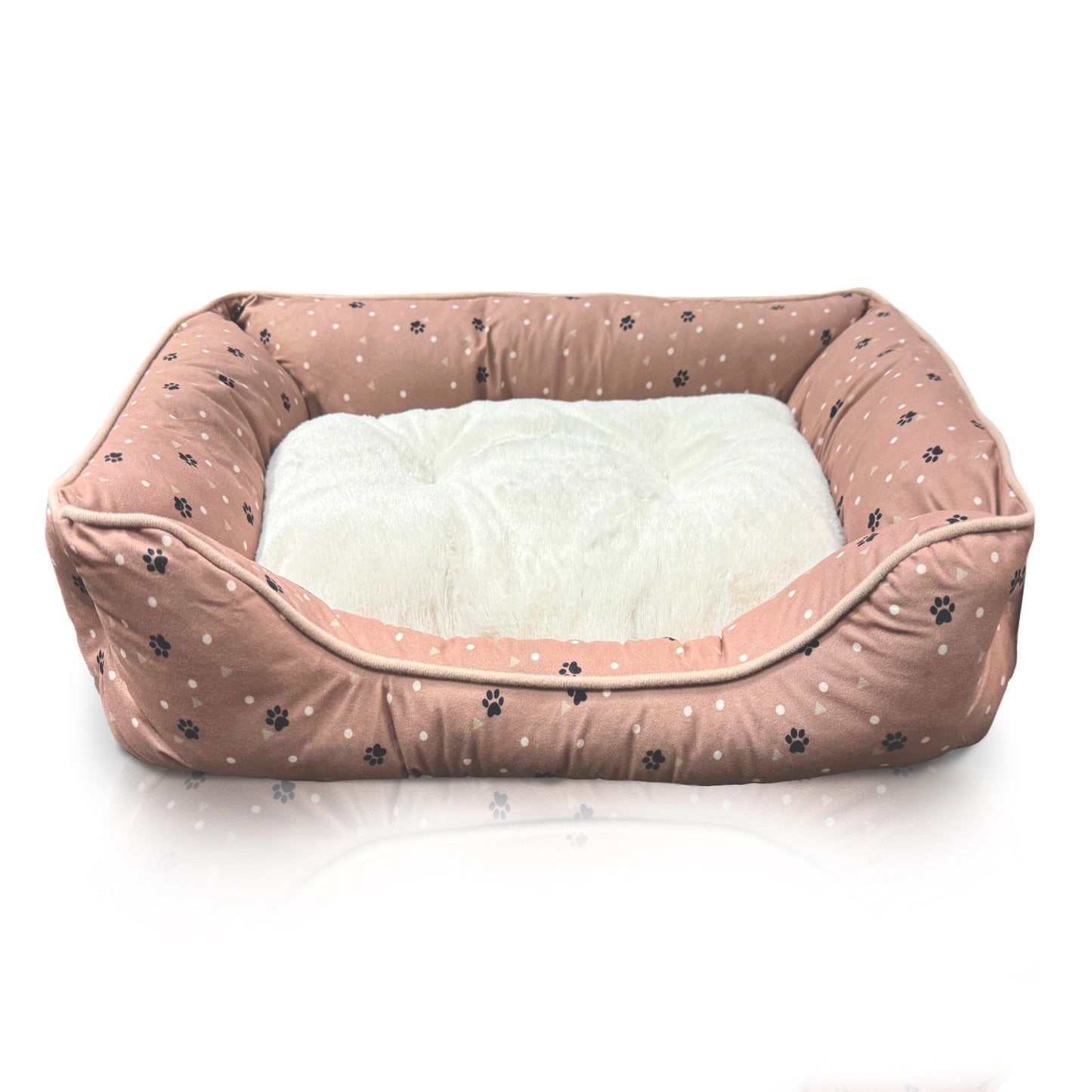 Details Microsuede Pet Bed, Dog Beds for Small Dogs and Cats, Calming Cuddler Bed for Pets with Sides and Plush Center