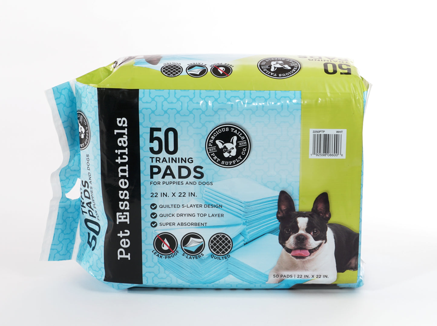 Precious Tails Pet Pee Pads, Potty Pads for Dogs,  Leak-Proof Dog Training Pads,  50 CT