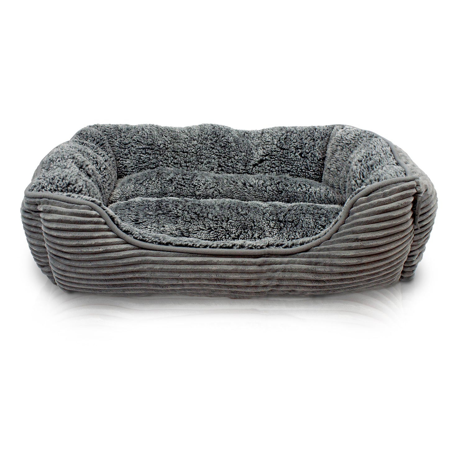 Details Dog Bed for Small  Dogs, Rectangle Durable Sleeping Calming Cuddler for Pets, Super Plush Corduroy Sherpa