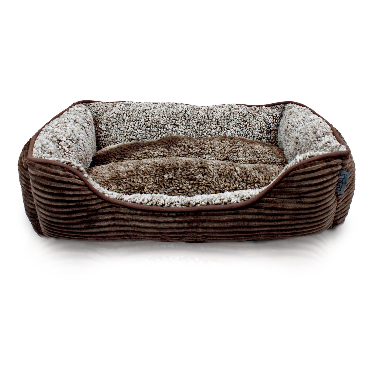 Details Dog Bed for Small  Dogs, Rectangle Durable Sleeping Calming Cuddler for Pets, Super Plush Corduroy Sherpa