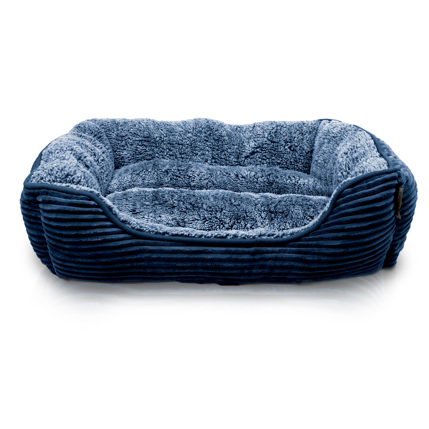 Details Dog Bed for Small  Dogs, Rectangle Durable Sleeping Calming Cuddler for Pets, Super Plush Corduroy Sherpa