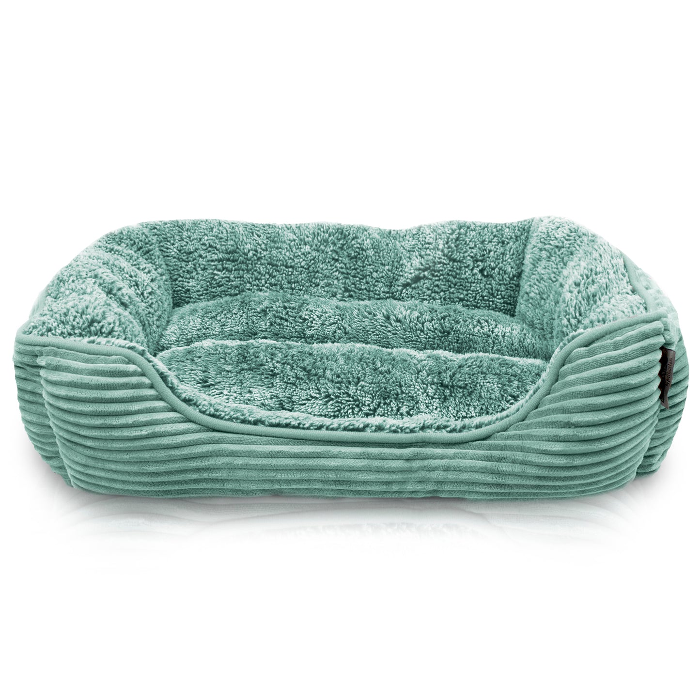 Details Dog Bed for Small  Dogs, Rectangle Durable Sleeping Calming Cuddler for Pets, Super Plush Corduroy Sherpa