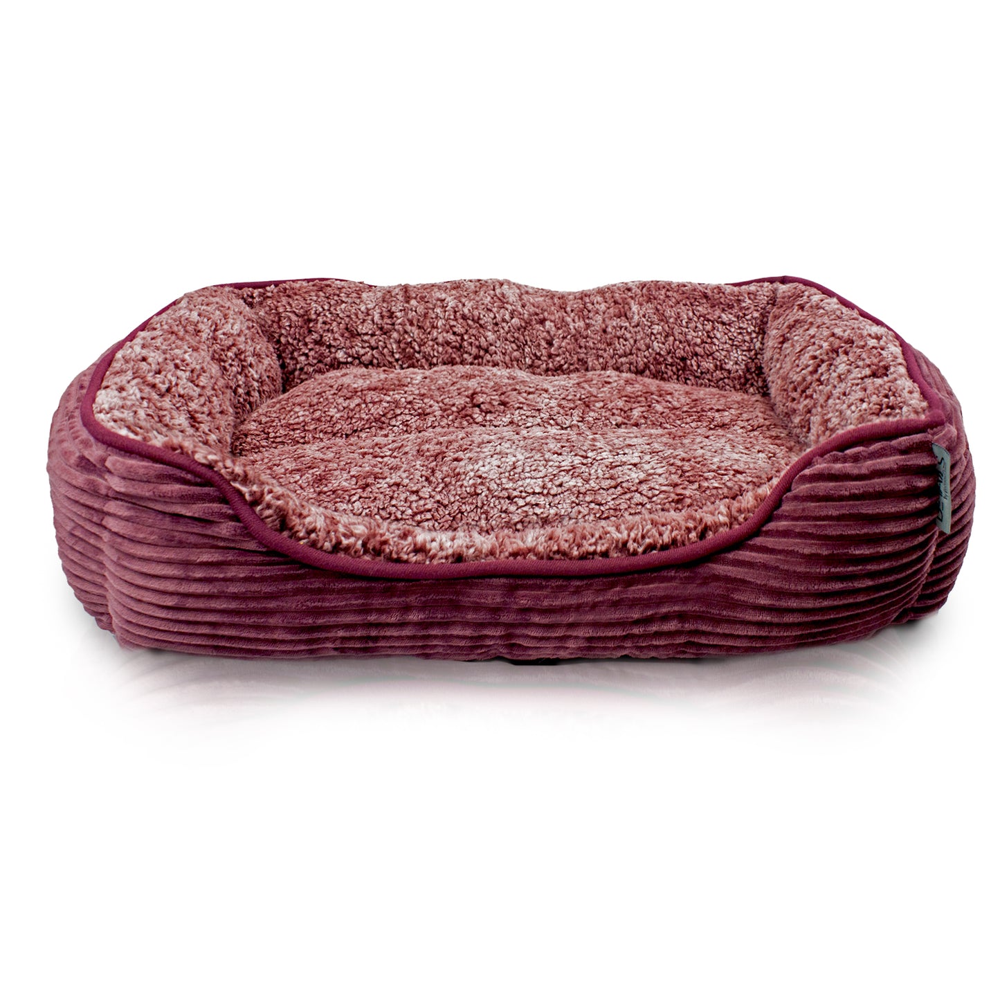 Details Dog Bed for Small  Dogs, Rectangle Durable Sleeping Calming Cuddler for Pets, Super Plush Corduroy Sherpa