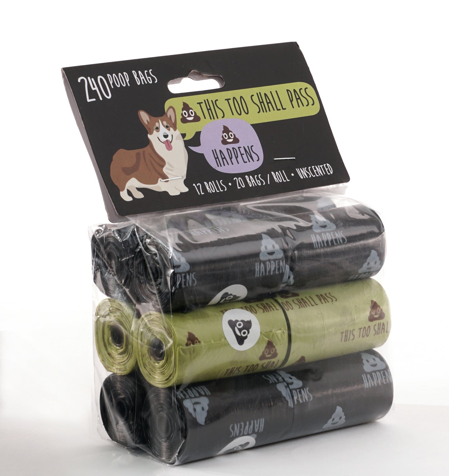 Precious Tails Dog Poop Bags, Humorous Pet Waste Bag Refills, Leak-Proof and Durable, 240 ct