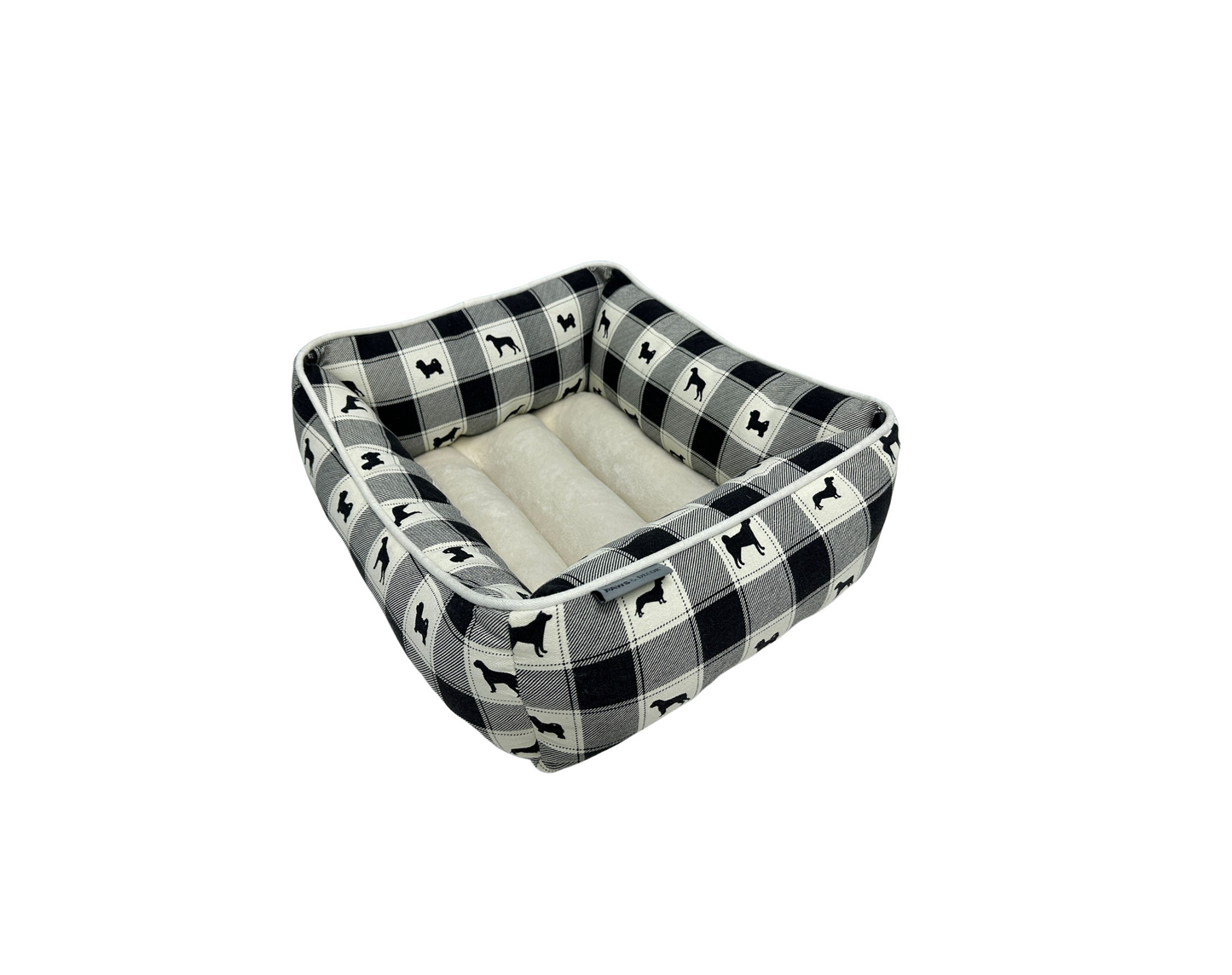 Paws and Décor All Over Plaid Dogs Cuddler - Ultra-Plush, Comfort Printed Pet Bed for Dogs and Cats - Cozy, Durable, and Luxurious Sleep Space with Stellar Design