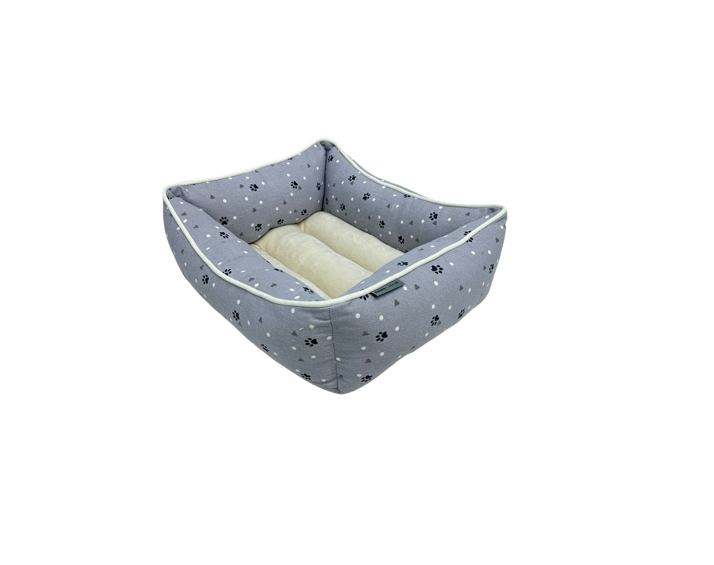 Paws and Décor All Over Paws and Dots Cuddler - Ultra-Plush, Comfort Printed Pet Bed for Dogs and Cats - Cozy, Durable, and Luxurious Sleep Space with Stellar Design