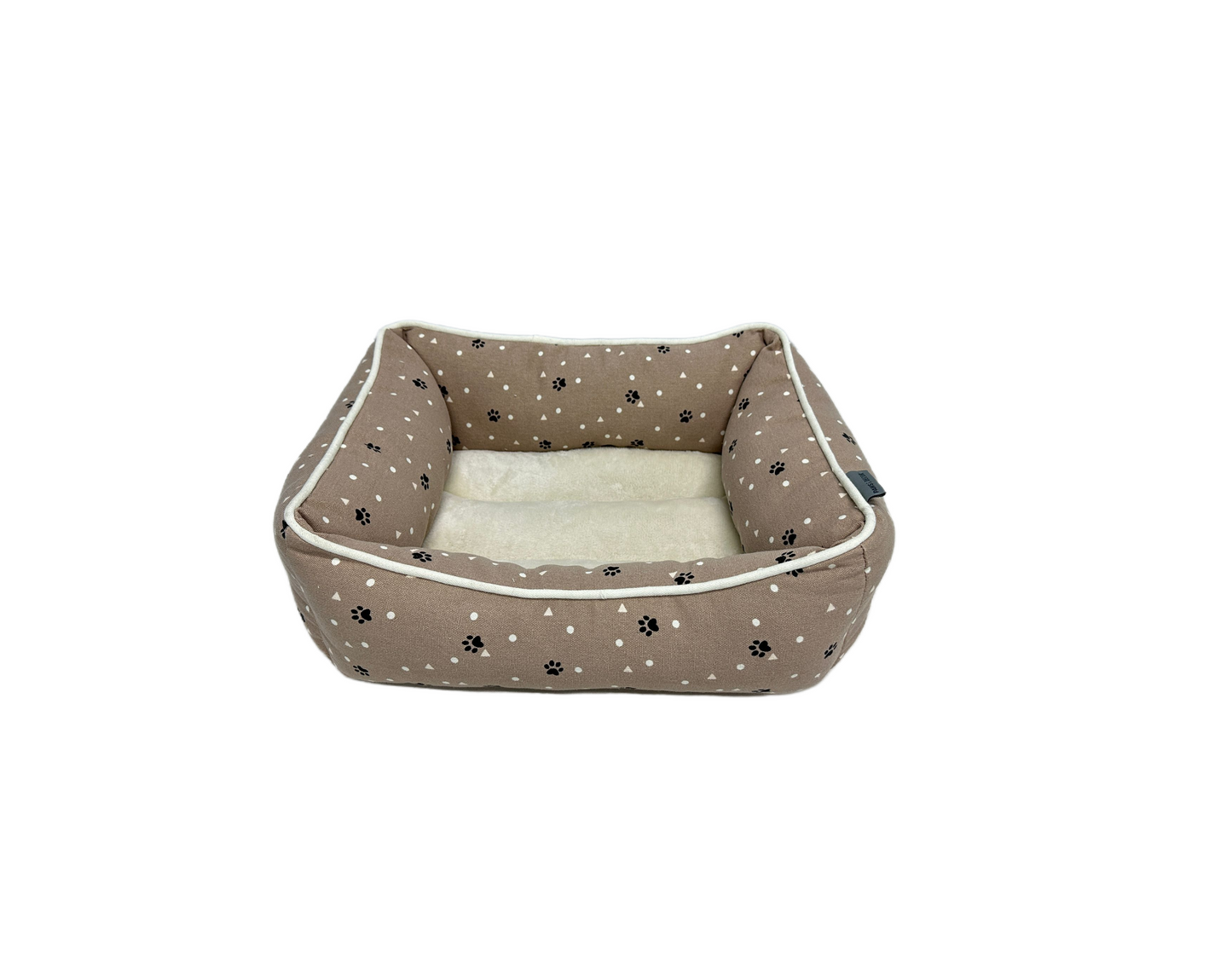 Paws and Décor All Over Paws and Dots Cuddler - Ultra-Plush, Comfort Printed Pet Bed for Dogs and Cats - Cozy, Durable, and Luxurious Sleep Space with Stellar Design