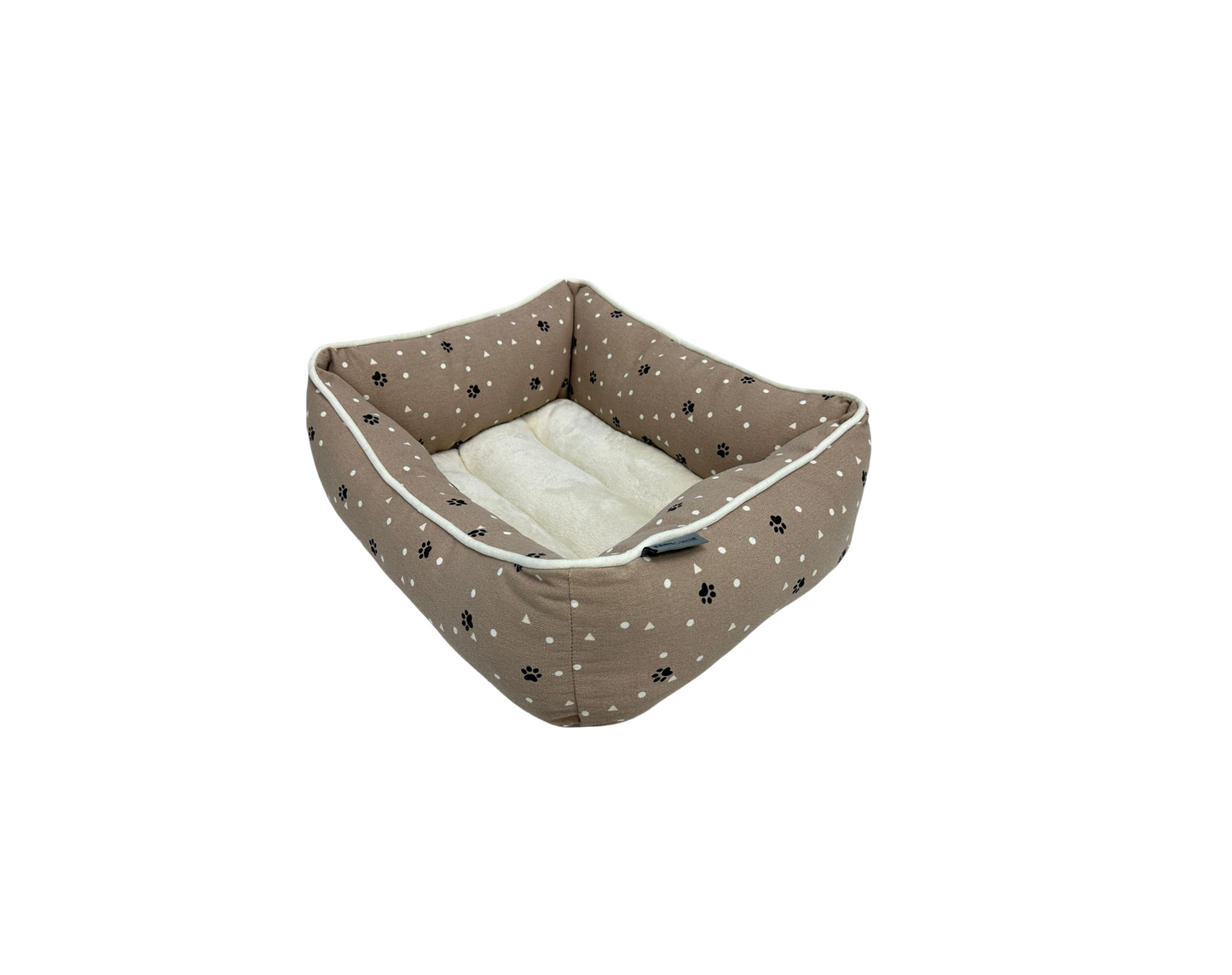 Paws and Décor All Over Paws and Dots Cuddler - Ultra-Plush, Comfort Printed Pet Bed for Dogs and Cats - Cozy, Durable, and Luxurious Sleep Space with Stellar Design