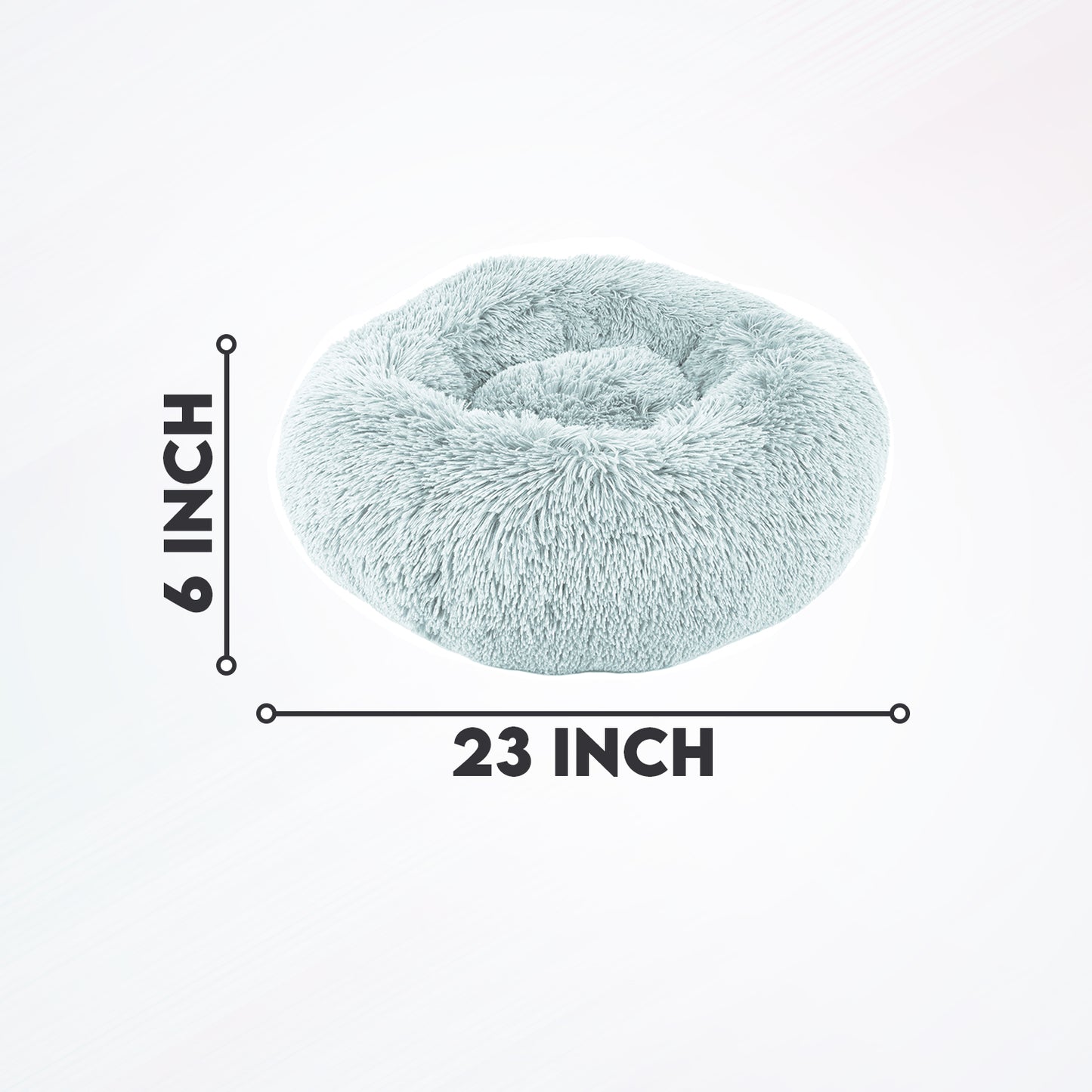 Details Calming Dog and Cat Bed, Soft Round Donut Bed for Pets, Super Lux, Shaggy Fur Cushion Beds