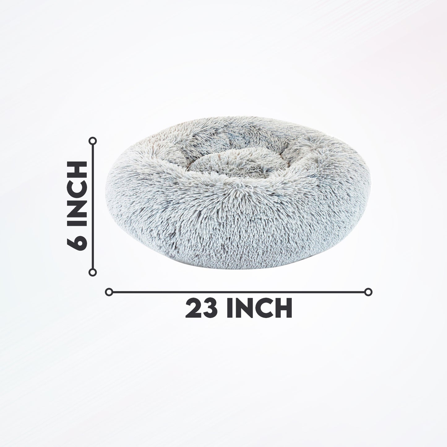 Details Calming Dog and Cat Bed, Soft Round Donut Bed for Pets, Super Lux, Shaggy Fur Cushion Beds