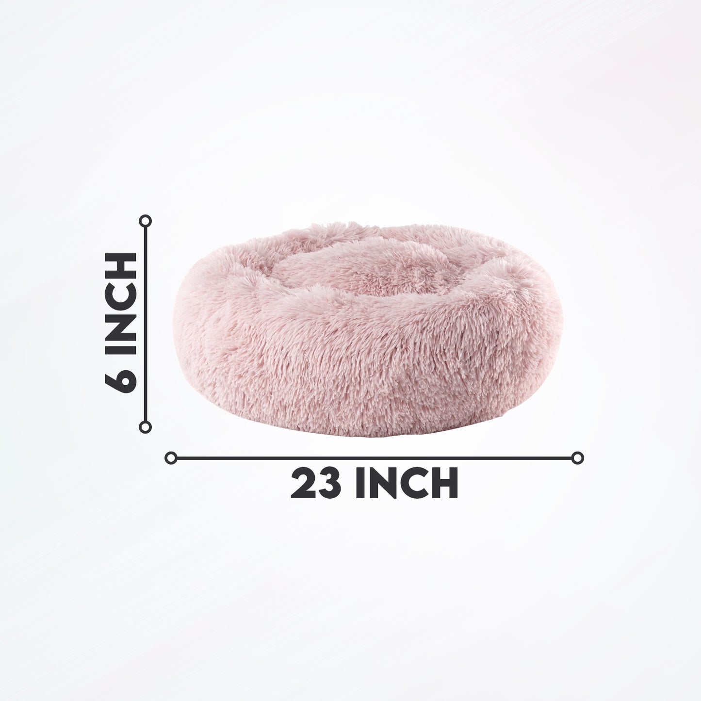 Details Calming Dog and Cat Bed, Soft Round Donut Bed for Pets, Super Lux, Shaggy Fur Cushion Beds